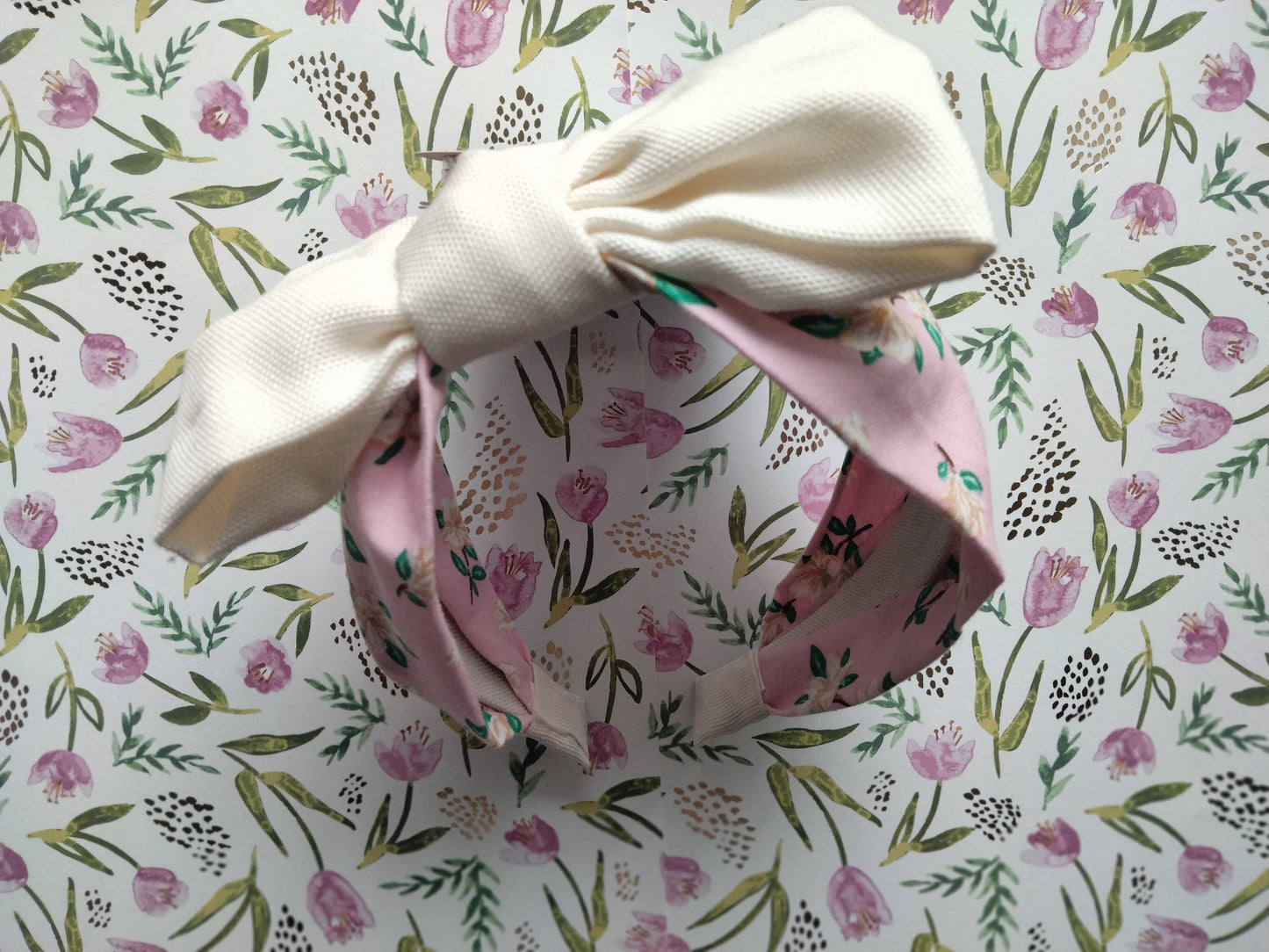 Diadema floral pink