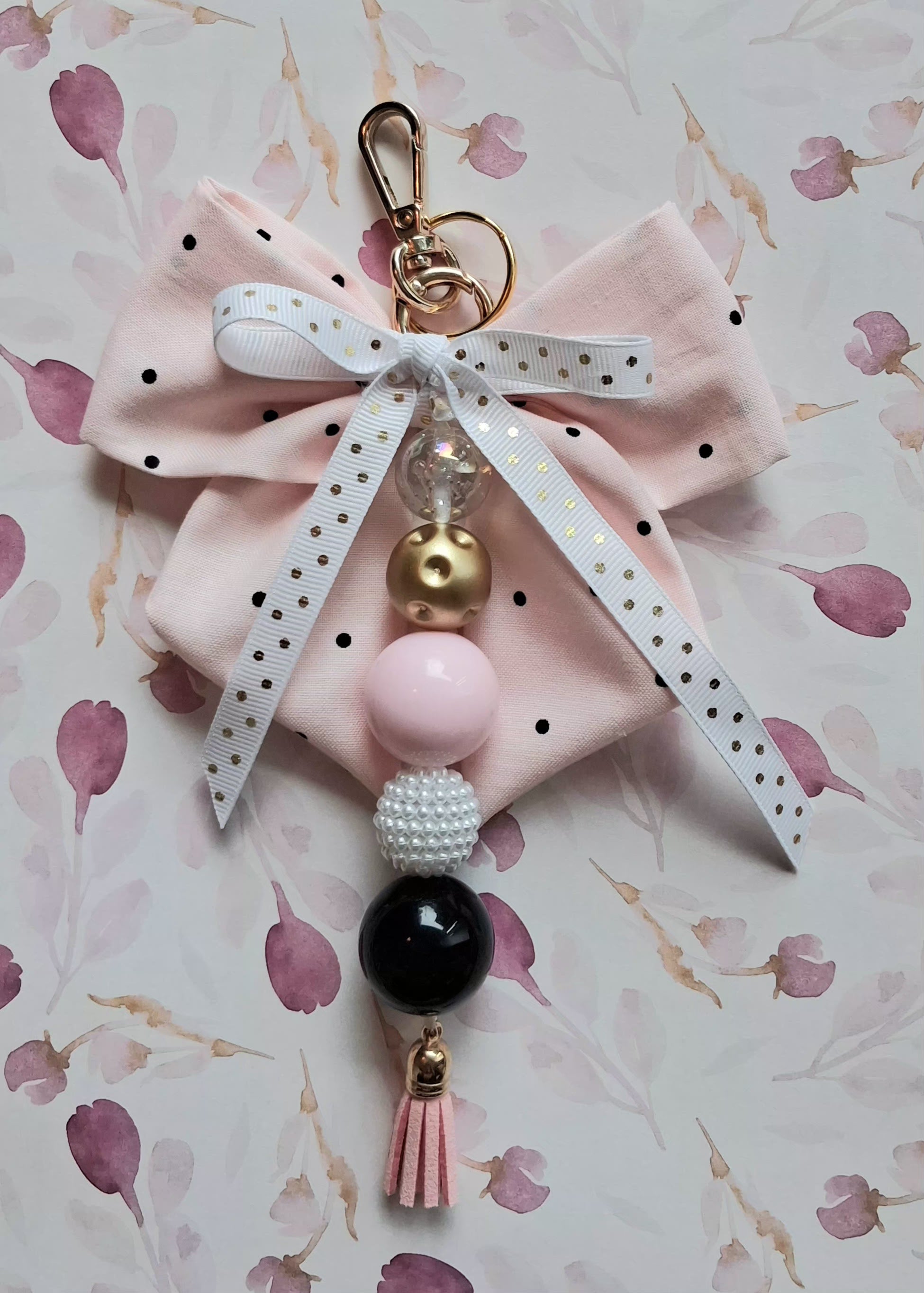 Key chain bow pink