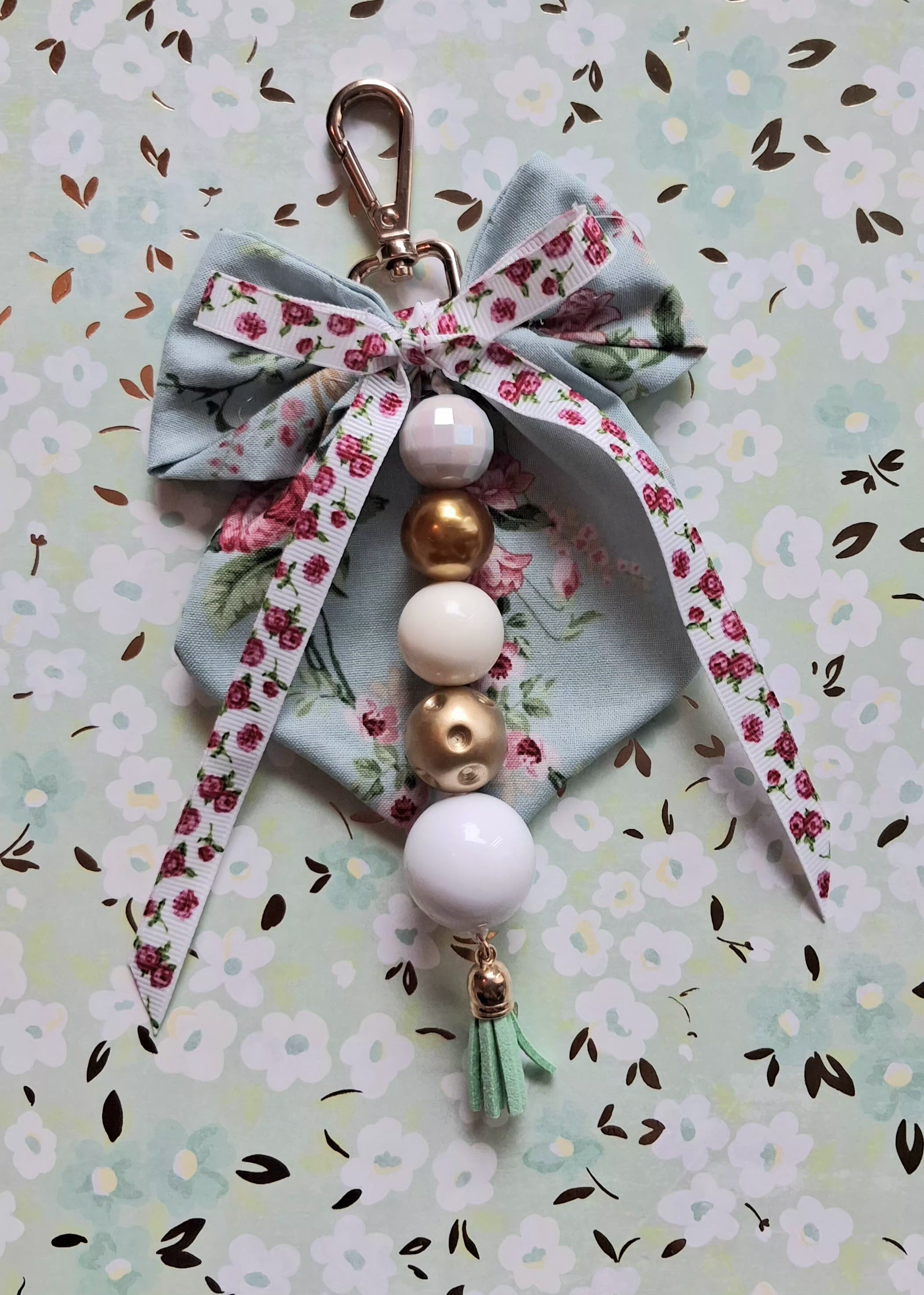 Key chain bow floral