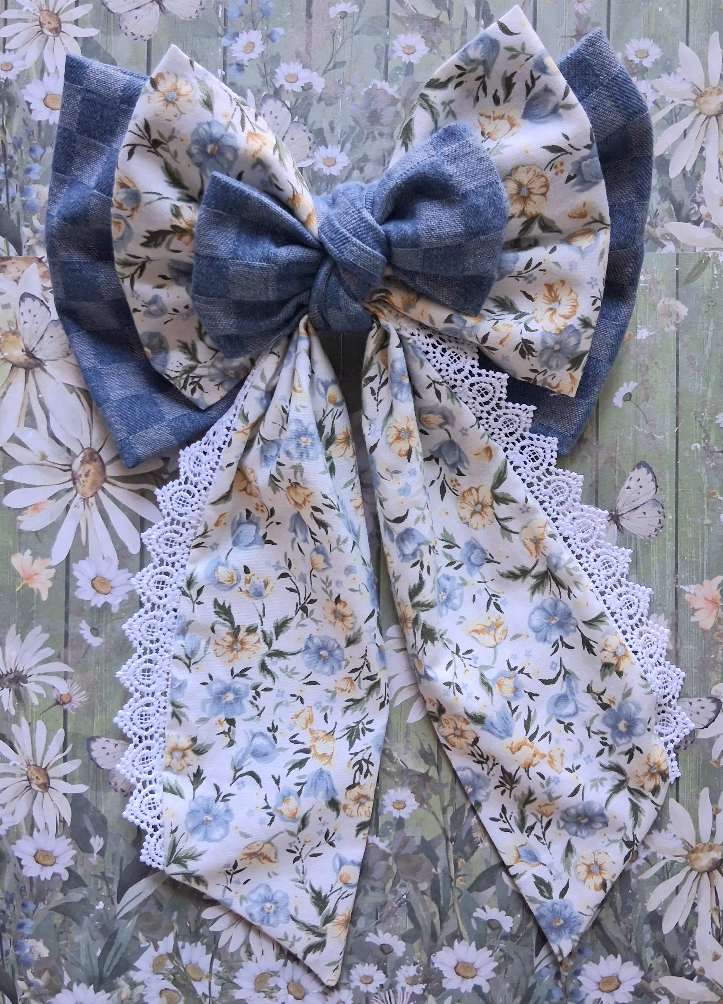 Bow jean floral